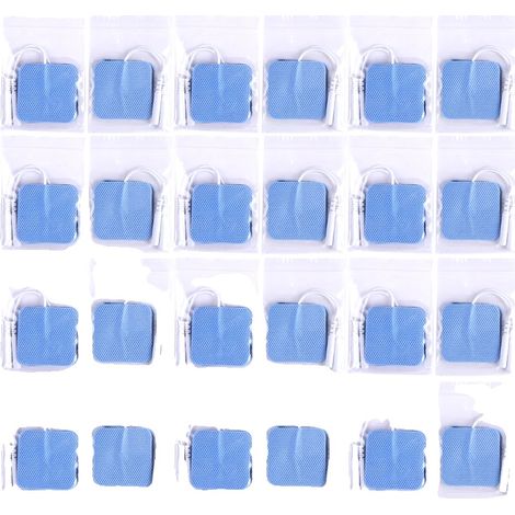 Almohadillas de electrodos, tela no tejida, autoadhesivas, azules, 50 unidades, 5x5cm (1/2)