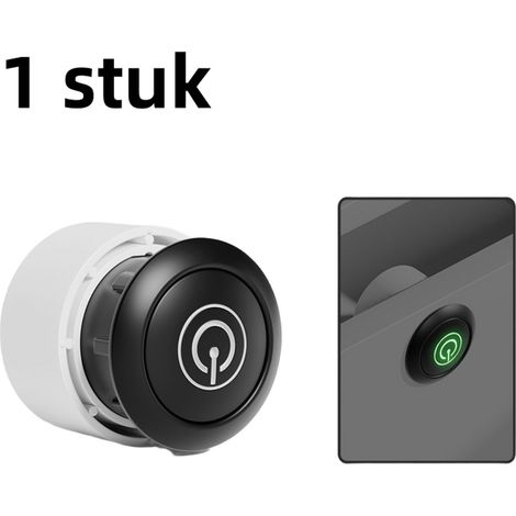 1 pièce - Poignée à ressort (ouverture 35 mm) - Poussoir à ressort rond dissimulé et invisible - Poignée de porte de tiroir dissimulée pour porte coupe-feu - Noir (1/5)