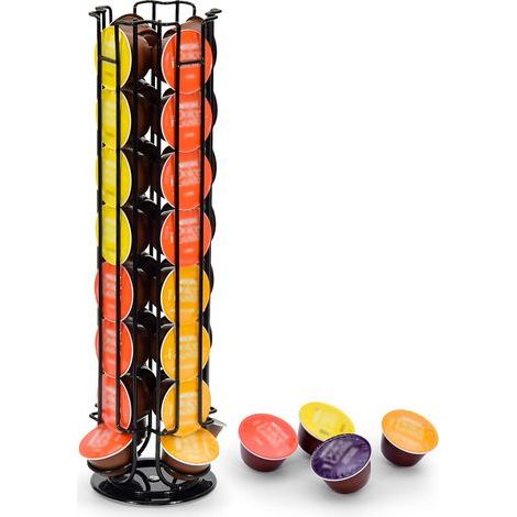Capsule holder for 32 Dolce Gusto capsules, coffee capsule storage holder, non-slip base, rotating, black (1/5)