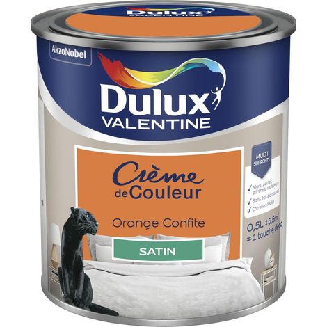 [PROMO] Peinture Crème De Couleur Satin Orange Confite 0,5 L - Dulux Valentine