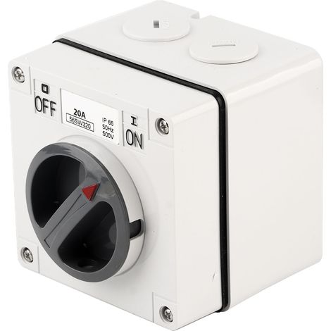 Wasserdichter, staubdichter, isolierender Außendrehschalter mit Ein-/Aus-Anzeige, 500 V (3P20A) (1/5)