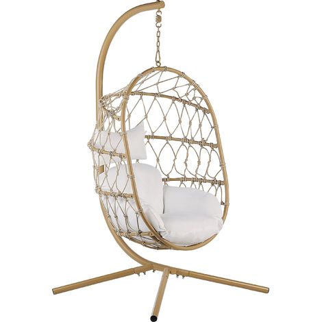Sedia appesa beige con supporto e morbido cuscino Adria (1/5)