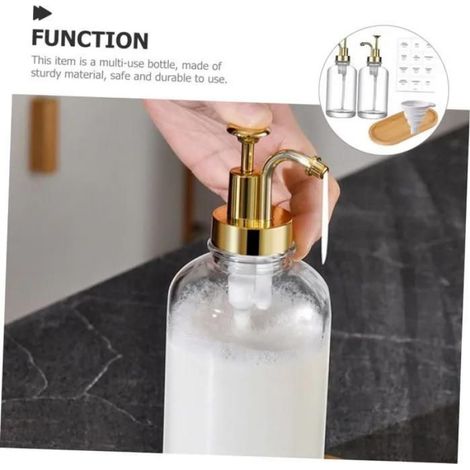 2 Pièces Distributeur De Liquide Pompe, Pour Évier Cuisine Et Salle De Bain, Étanche, Pour Savon Mains, Vaisselle, Shampoing, Lotion (1/5)