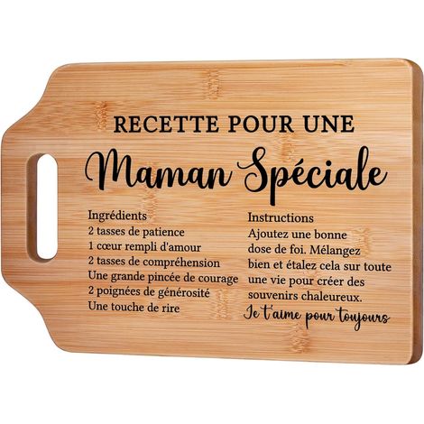 Muttertagsgeschenk, Weihnachtsgeschenk für Mutter, Geburtstagsgeschenk für Mutter – Einzigartiges Bambus-Schneidebrett, Küchengeschenk für Mama, Geschenk für Mutter von Tochter und Sohn (1/5)