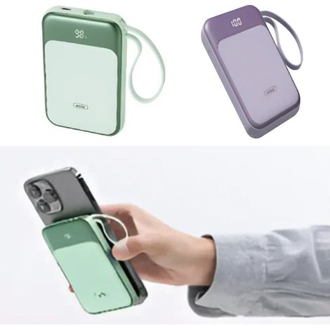 Andowl - Mini Power Bank 15000mah Caricabatterie Portatile Q-cd702 Porta Usb-c Magsafe Display Led - (1/5)