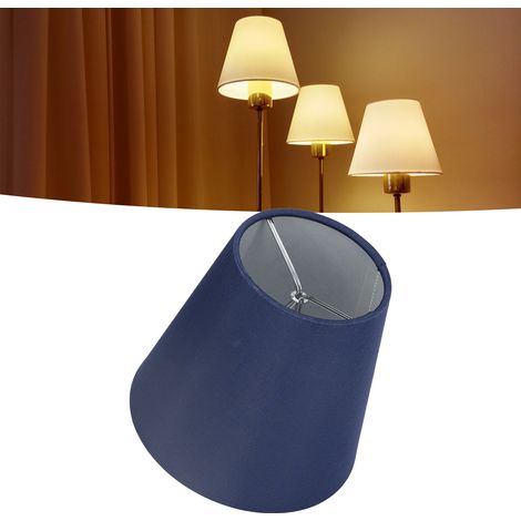 Abat-jour minimaliste moderne en tissu, compatible avec les lampes à pince, les lampadaires, les lampes de table, les suspensions et les appliques murales. A3-02 Bleu foncé. (1/5)