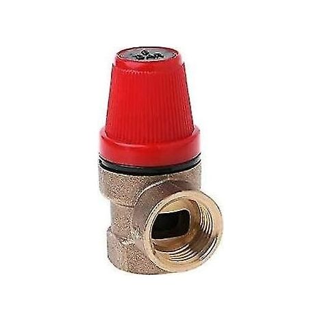 Enowelir Soupapes de surpression femelles en laiton 1/2" - Soupape de sécurité pour eau/pétrole/gaz (3 bars) Soupape chauffage central (1/3)