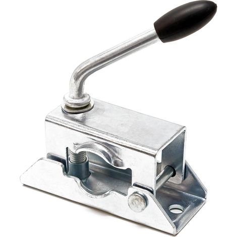 Wiltec Klemmhalter für Anhänger Stützrad bis ø48 mm, Klemmschelle mit Klappknebel Bügelklemme Klemmbügel