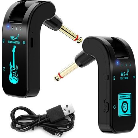 Trasmettitore e ricevitore wireless per chitarra elettrica e altri strumenti a 2,4 GHz (1/5)