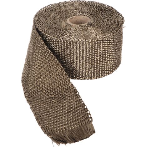 Bande isolante ignifugée pour tuyaux, protection anti-brûlure pour cheminées et tubes d'échappement de motos, avec 2 clips (1/5)