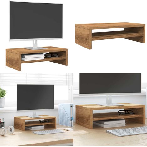 vidaXL Support de moniteur chêne artisanal 42x24x13 cm bois ingénierie (1/5)