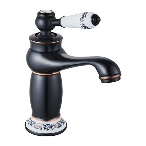 Rubinetto monocomando per lavabo nero modello neoclassico