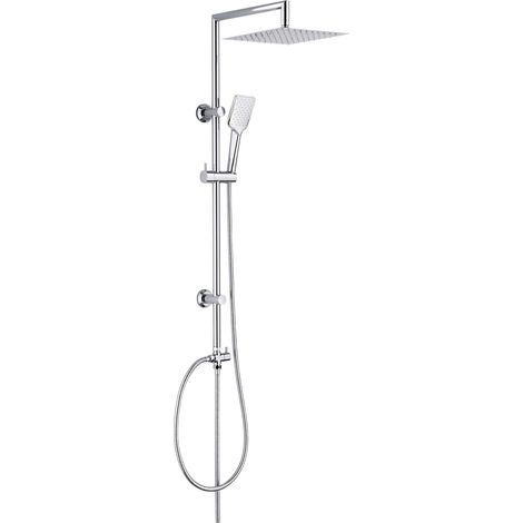 Colonne de Douche OTAKI sans Robinetterie - Chromé - Tête Extra-Plate - Douchette 1 Jet - Flexible 1,50 m (1/5)