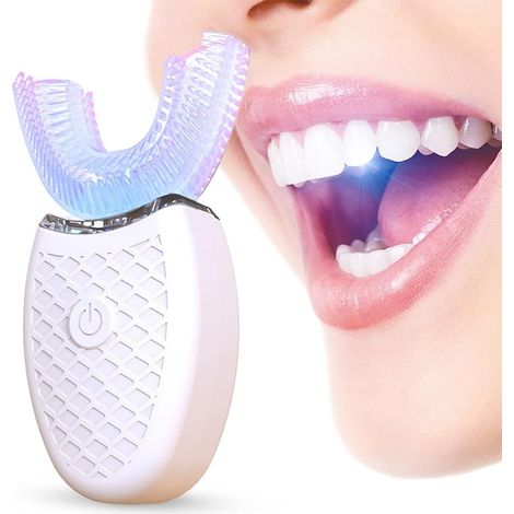 Cepillo de dientes eléctrico ultrasónico tipo U, cepillo de dientes eléctrico automático de 360°, cepillo blanqueador de dientes, cepillo de dientes eléctrico inalámbrico (1/5)