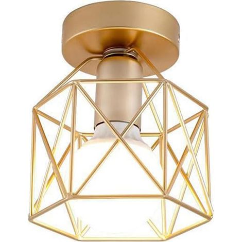 Kit Luminaire Moderne - LED Plafonnier Semi-Encastré + Applique Murale Cage - E27 (Ampoule Non Incluse) - Style Industriel - Maison & Commerce (1/4)
