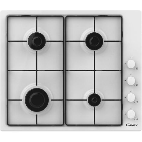 Candy – Plaque de cuisson gaz 4 foyers 60 cm – Allumage électronique – Surface émaillée – Intégrée pour cuisine moderne