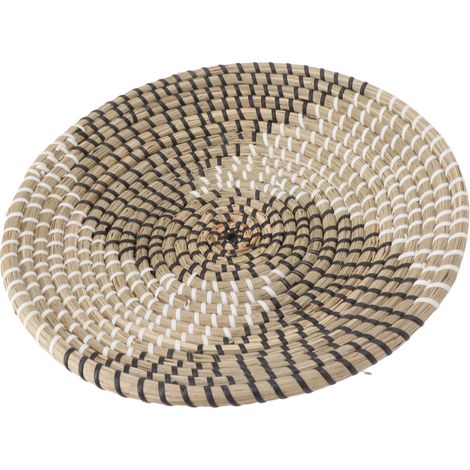 Décoration murale en panier tressé, paniers suspendus artisanaux en jonc de mer, tapis isolant tressé multifonctionnel pour salon et cuisine (type 2). (1/5)