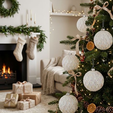 Sfera in vetro reflex per albero di Natale Ø 10 cm set da 4 (1/4)