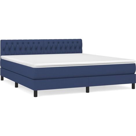 Maison Exclusive - Cama box spring con colchón tela azul 180x200 (1/5)