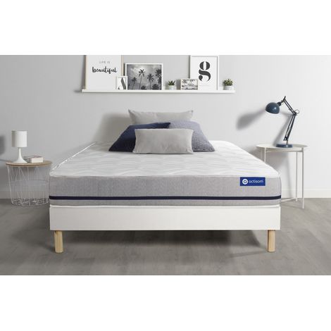 Ensemble matelas 90x200 ACTILATEX SOFT 3zones de confort + sommier KIT blanc (1/5)