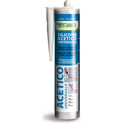 SILICONE ACETICO PROFESSIONALE G&B SIL 10 280ml COLORE TRASPARENTE ANTIMUFFA - 12 pezzi (1/2)