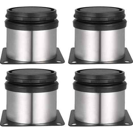 Pieds d’armoire ou de table réglables en acier inoxydable brossé, Hauteur réglable 0-15 mm Livrés avec vis en acier inoxydable（Φ50 mm x 50 mm ) (1/5)