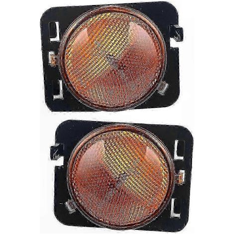 Feux latéraux Fender pour Jeep Wrangler JK 2007-2018, Paire de clignotants avant compatibles avec les références OEM 55078145AA et 55078144AA (1/4)