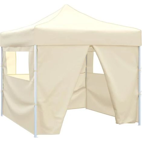 Tente pliante à quatre côtés, beige, 3 x 3 mètres (1/5)