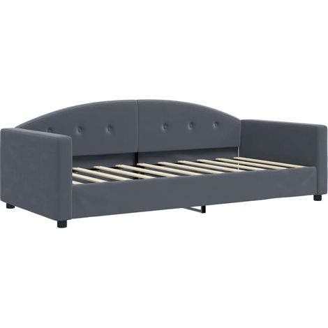 Lit simple,Lit adulte,Lit de repos gris foncé 90x190 cm velours CFW75133 (1/5)