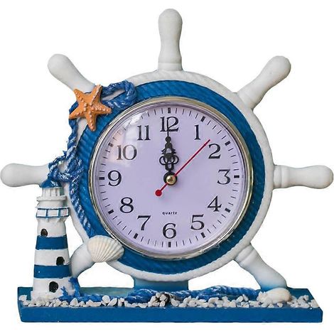 Horloge de style nautique (phare) - Affichage créatif de l'heure - Décoration de bureau artistique pour la maison (1/5)