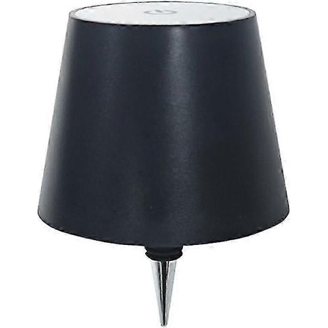 Lampe sans fil pour bouteille, lampe LED à intensité variable 3 couleurs pour bouteille de vin, offre de 50 % (lumière tricolore noire) (1/5)