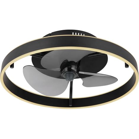 Ventilatore da Soffitto con Luce LED Dimmerabile Nero Opale Telecomando