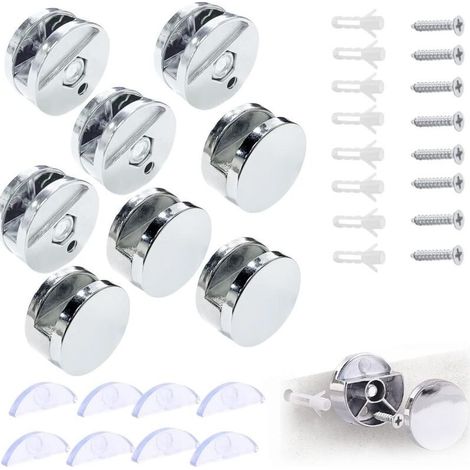 Wandhalterung für runde Spiegel (3–5 mm) – Flexible Silikonbefestigung – Abmessungen: 27 x 27 x 14 mm – 8er-Pack (1/5)