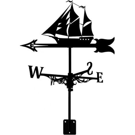 Girouette de voilier rétro, indicateur de direction du vent, décoration extérieure pour toit (1/5)