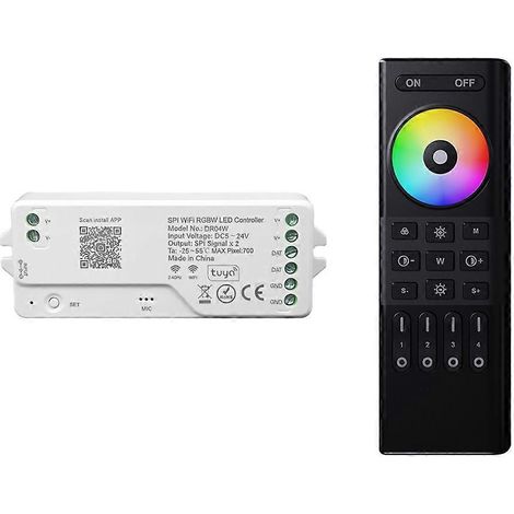 Contrôleur LED Tuya Wifi RGB IC, télécommande RF, application Tuya compatible avec WS2811, WS2812B et WS2815 (1/5)