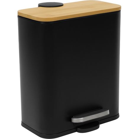 Schmaler Badezimmerkorb mit Bambus ZETRU, 5 l
