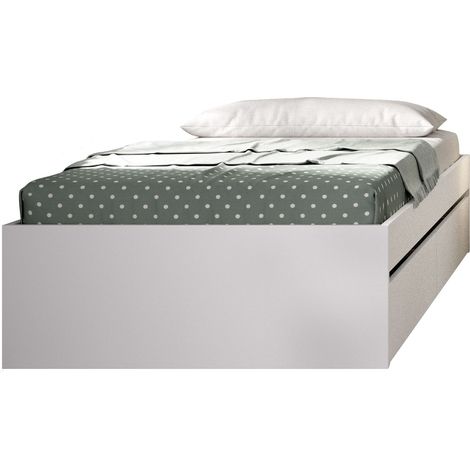DEKIT LAGO - ARO DE CAMA DE 90X190 CON 2 CAJONES - BLANCO - 40,3 x 95,8 x 194,8 (1/4)