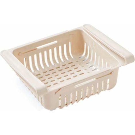 Boîte de rangement pour réfrigérateur, tiroir de réfrigérateur, boîte de rangement pour étagère de réfrigérateur, rangement pour la maison (1 pièce, beige) (1/5)