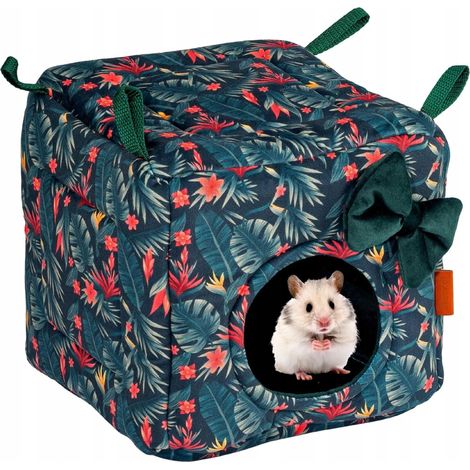 CUBO CASA SOSPESA Topo Ratto Furetto Degu Porcellino d'India 22x22cm (1/5)