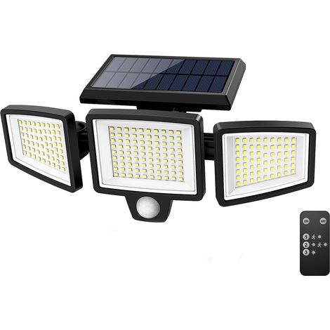 AUTRUCKER Lampe Solaire Exterieur LED Lumière Solaire Extérieure avec Détecteur de Mouvement IP65 Eclairage Exerieur Solaire Projecteur de Sécurité (1/5)