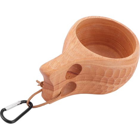 Tasse à lait en bois de 200ml style nordique portable avec attache pour maison et extérieur (1/5)