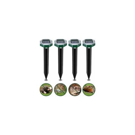 Répulsif solaire antirongeurs à ultrasons Lot de 4 Étanchéité IP65 Portée jusqu'à 4000 pieds² Alimentation solaire rechargeable (1/3)