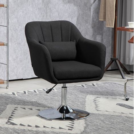 Fauteuil pivotant réglable noir – accoudoirs et soutien lombaire (1/5)