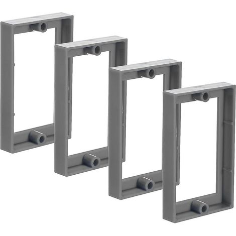 Lot de 4 rallonges de prise simple 1/2 pouce, gris (1/5)