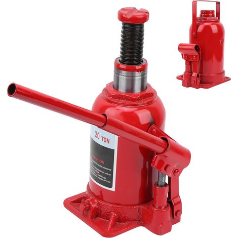 20T Cric Hydraulique, Crics Bouteilles hydrauliques Vertical de Voiture à Bouteille pour Camion Camping-Car Caravane Bateau Van avec rainures et la Base élargie 215-420mm pour l'Industrie (1/5)