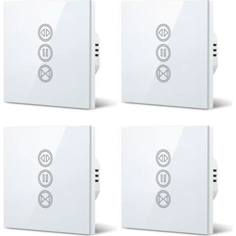 4x Interrupteur Volet Roulant Connecté, Ouverture Réglable, Commutateur Rideau Stores WiFi, Compatible avec Alexa Google Home pour Commande Vocale, Minuterie Intelligent Moteur Mural (1/5)
