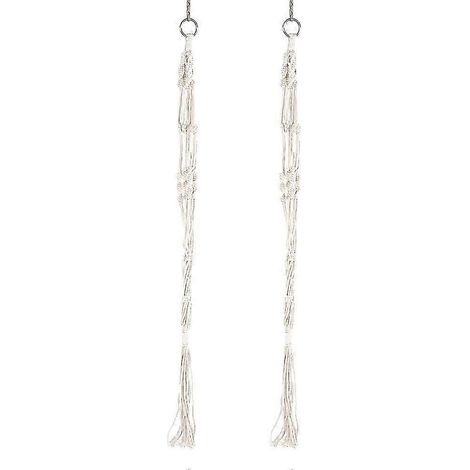2 supports de suspension pour plantes tricotés à la main, en corde, pour pots de fleurs (M) (1/5)