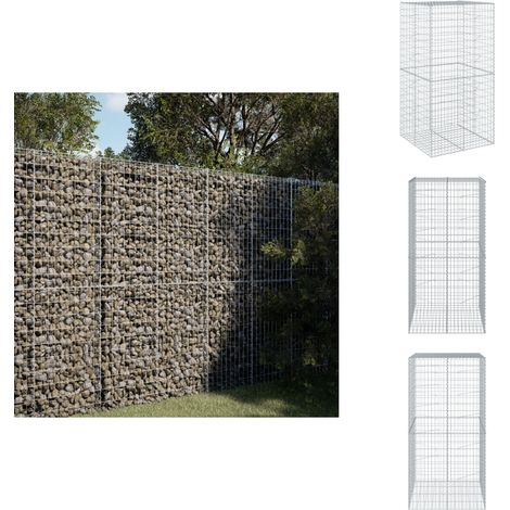 Panier gabion avec couvercle 100x100x200 cm fer galvanisé - Panier Gabion - Paniers Gabion - Mur En Gabion - Gabion (1/5)