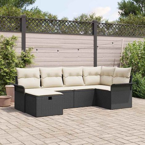 Set Divano da Giardino con cuscino 6 pcs Poly Rattan vidaXL (1/5)