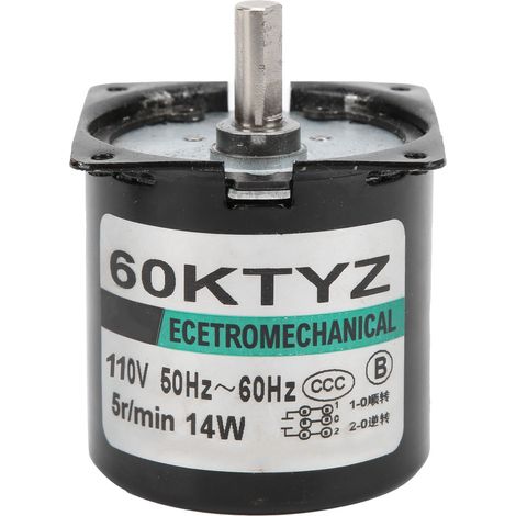 Micromoteur synchrone à courant alternatif, réducteur de vitesse à engrenages métalliques, accessoires pour machines et appareils, 5 tr/min, 110 V CA (1/5)